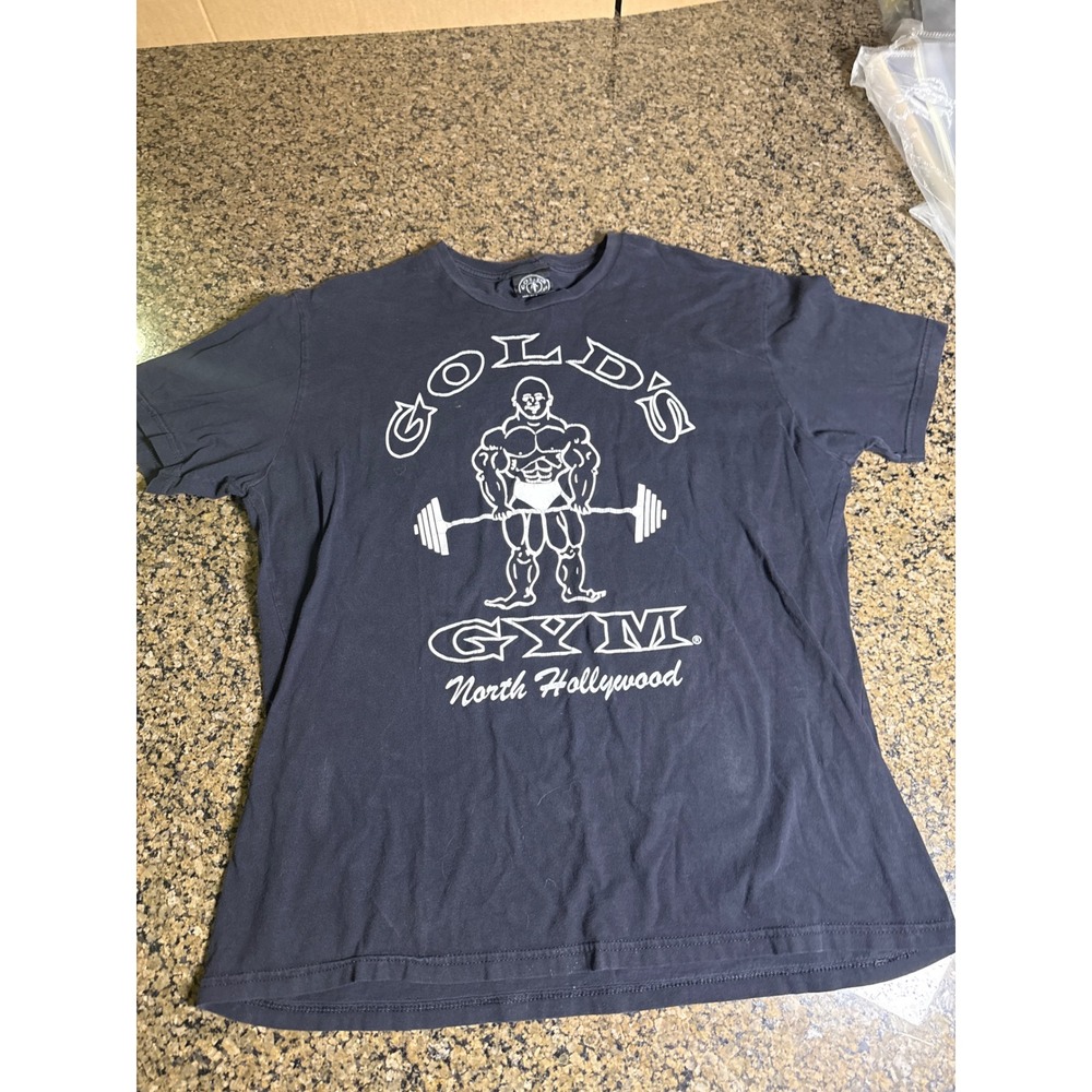 Golds Gym North Hollywood Graphic T-Shirt Mens XL Black Short Sleeve Cotton